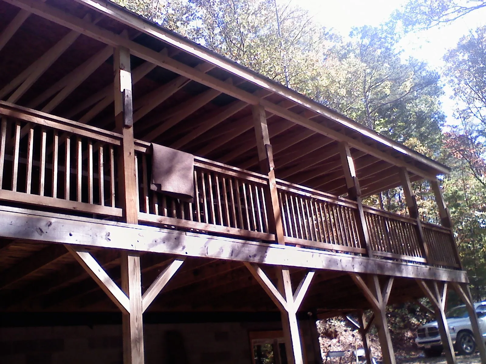 Timber framing under a new elevated porch and deck — Roof Leak Repair in Garretson by Roofing Brothers
